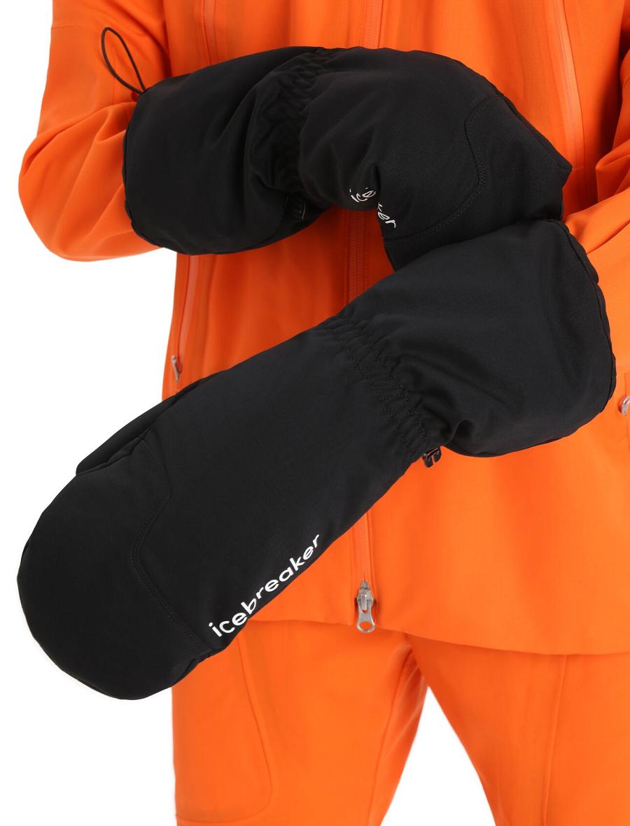 Black / Enamel Icebreaker Unisex MerinoLoft™ Mittens Men's Gloves | AU 1052RVDW